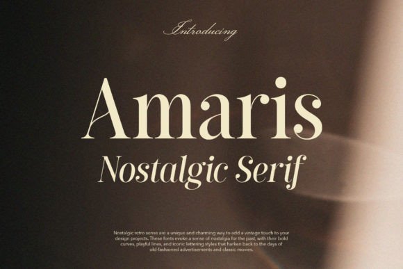 Amaris: The Serif Font That Makes Vintage Feel Instantly Clear