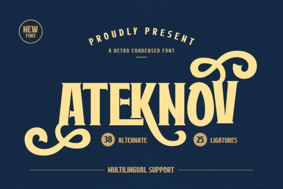Ateknov: A Retro Serif Font That Anchors Campaign Visuals