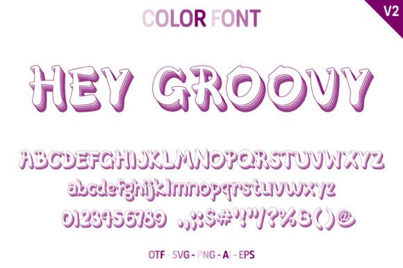 Hey Groovy V2: A Retro Color Font for Handmade Labels & Printables