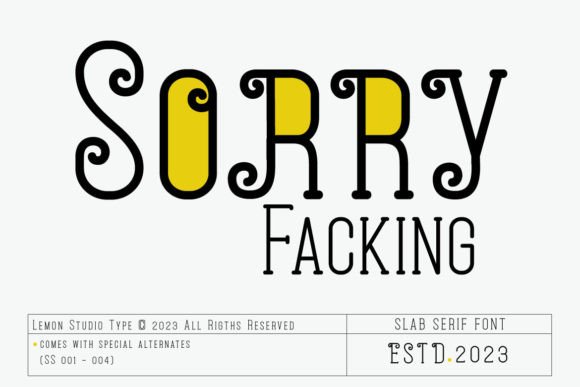 Sorry Facking: A Bold Slab Serif Font for Digital Branding